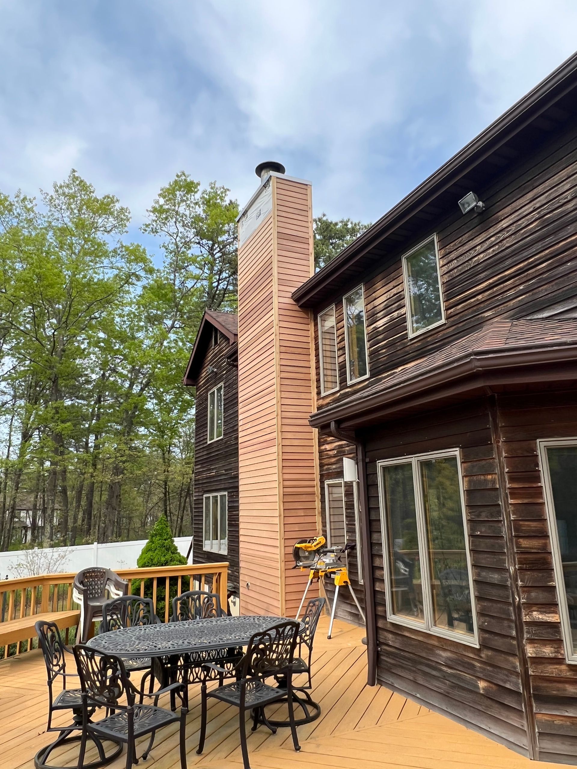 cedar siding forked river chimney